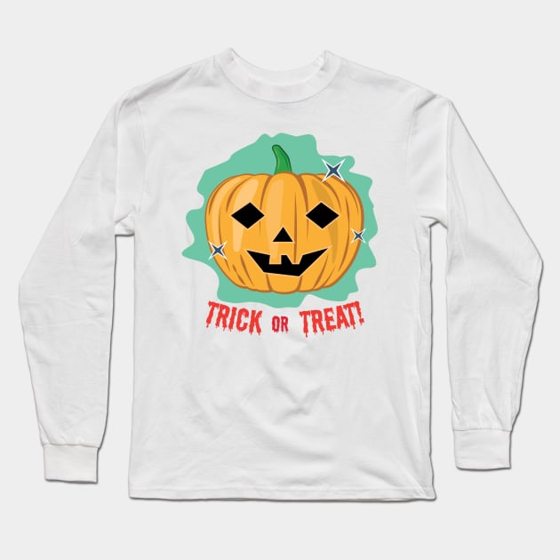 Happy Halloween Pumpkin - Funny Long Sleeve T-Shirt by DesignWood Atelier